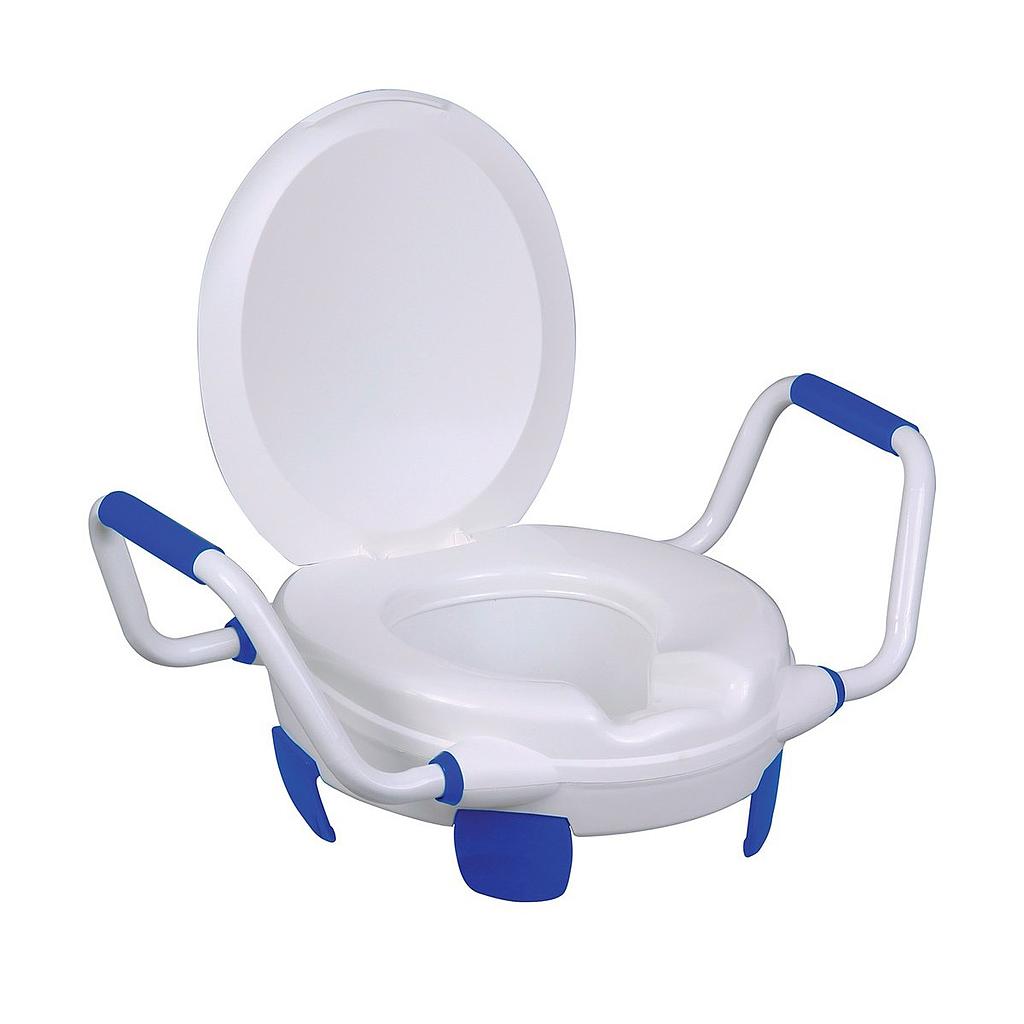 Rehausseur de WC Clipper avec couvercle et accoudoirs amovibles