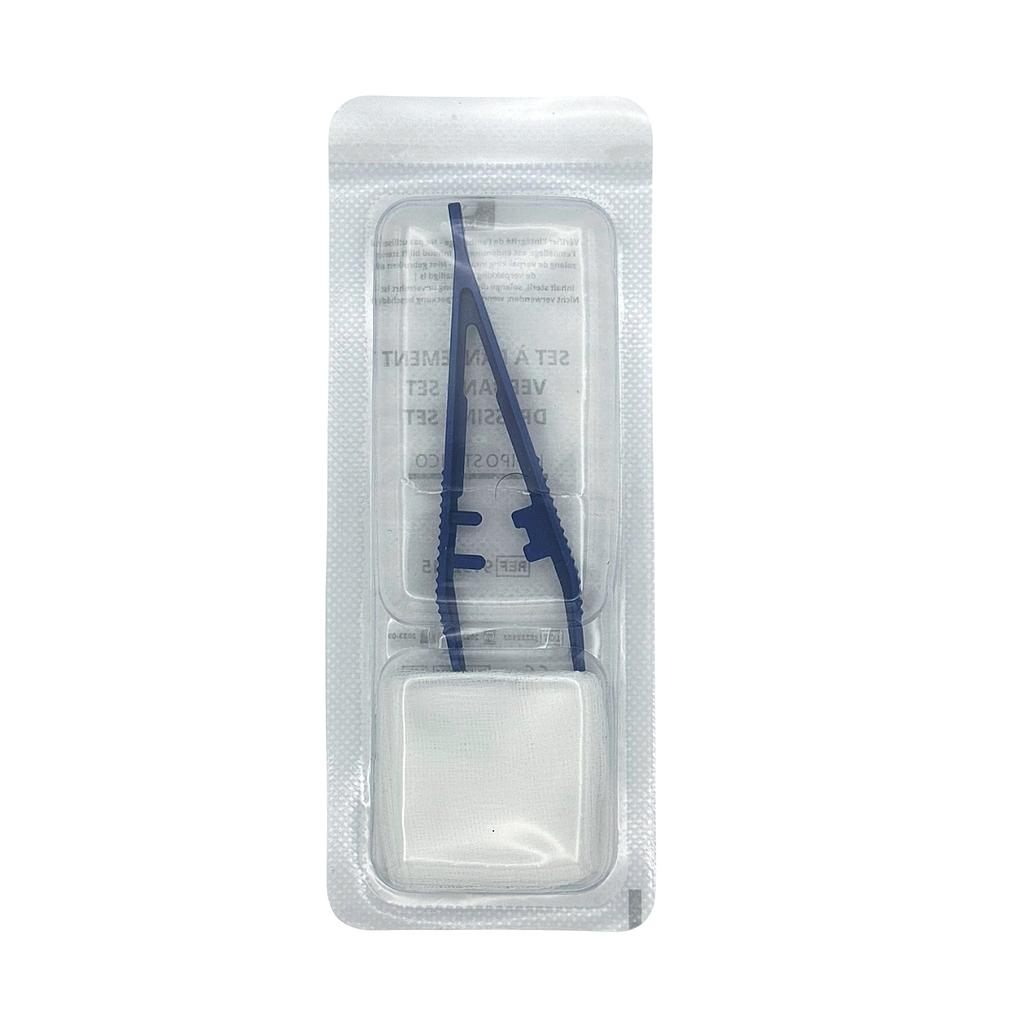 Infipost Pico Set met wondverband 5 kompressen en een anatomisch pincet