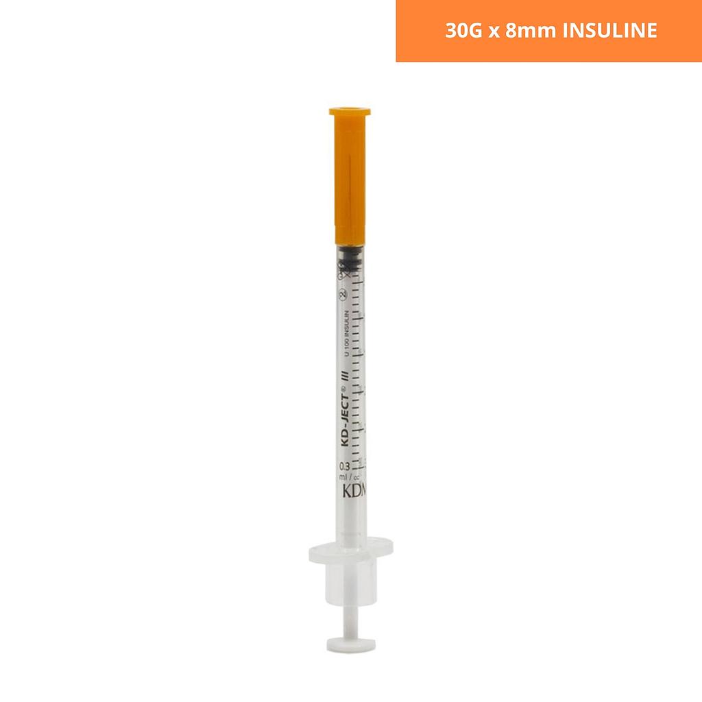 Seringue KD-JECT III 0.3ml avec aiguille 30Gx8mm insuline