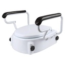 Rehausseur de WC universel réglable en hauteur avec accoudoirs escamotables