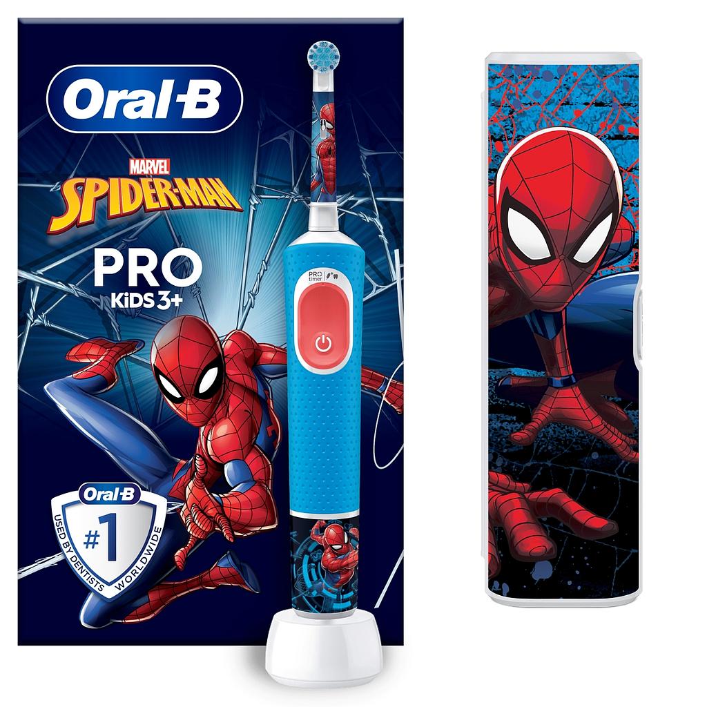 Brosse à dents électrique Oral-B Vitality Pro Kids 3+ Spiderman avec 1 recharge brossette