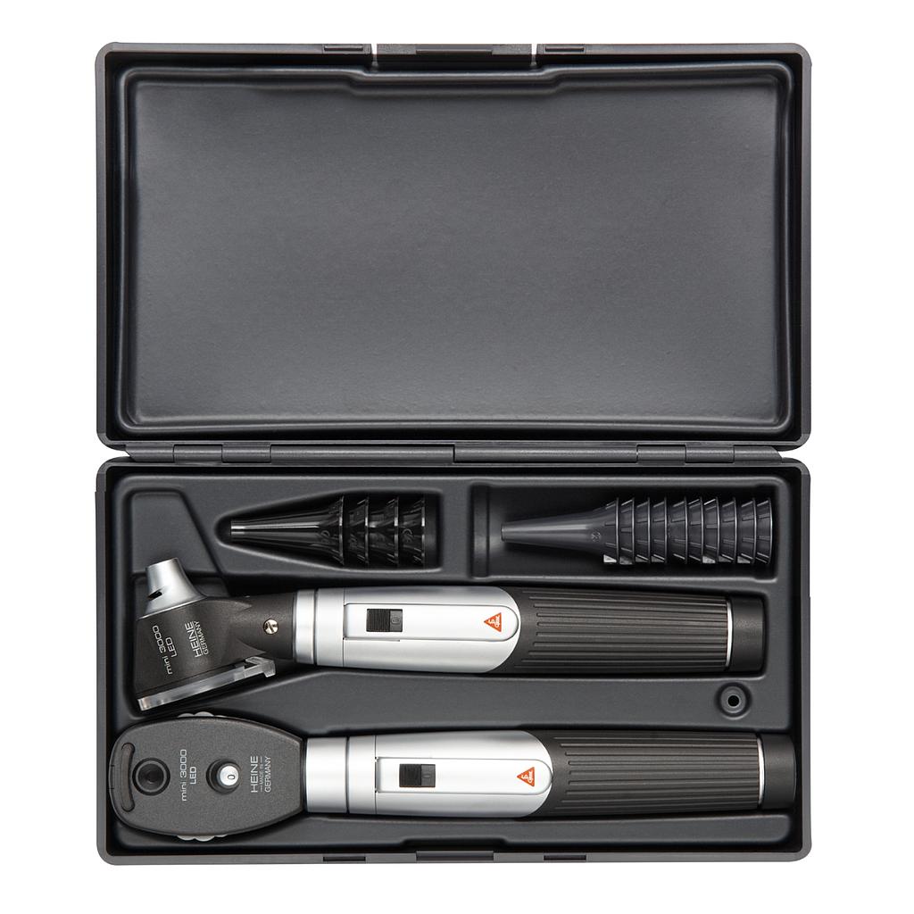 Otoscope + ophtalmoscope Heine Mini 3000 LED complet avec étui rigide
