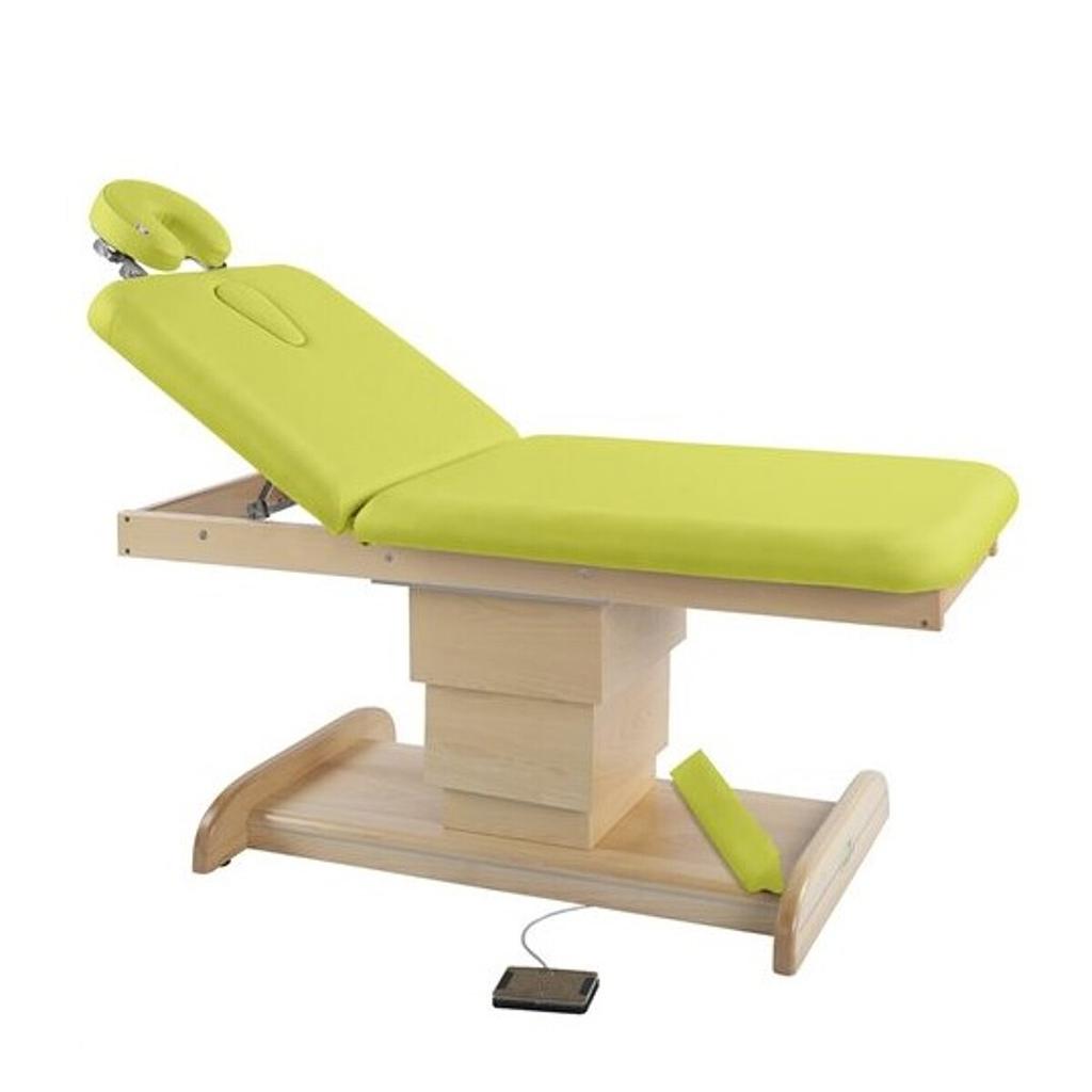 Table électrique premium piètement central en bois Écopostural