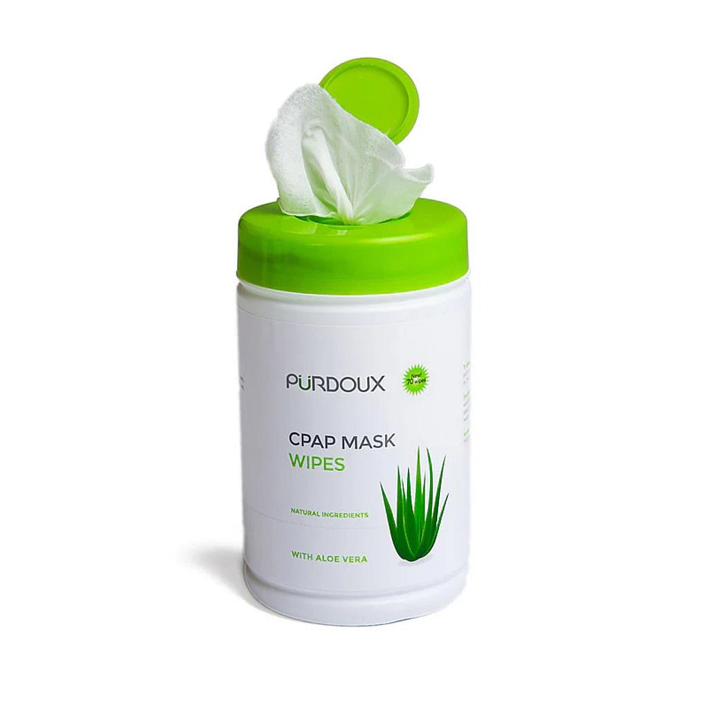 Lingettes Purdoux nettoyantes à l'Aloé Vera pour masque CPAP