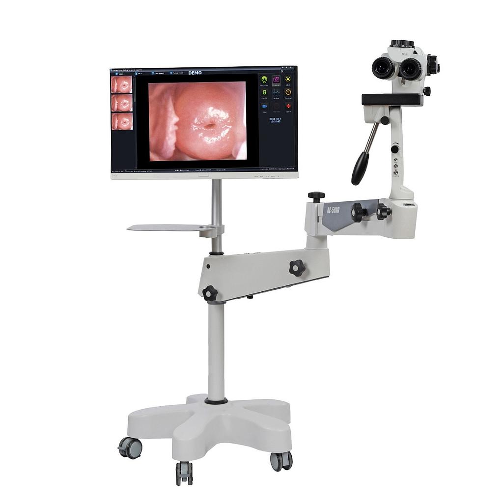 Video-Colposcope ULTRA 4K sur bras articulé avec binoculaires inclinables 0-180°