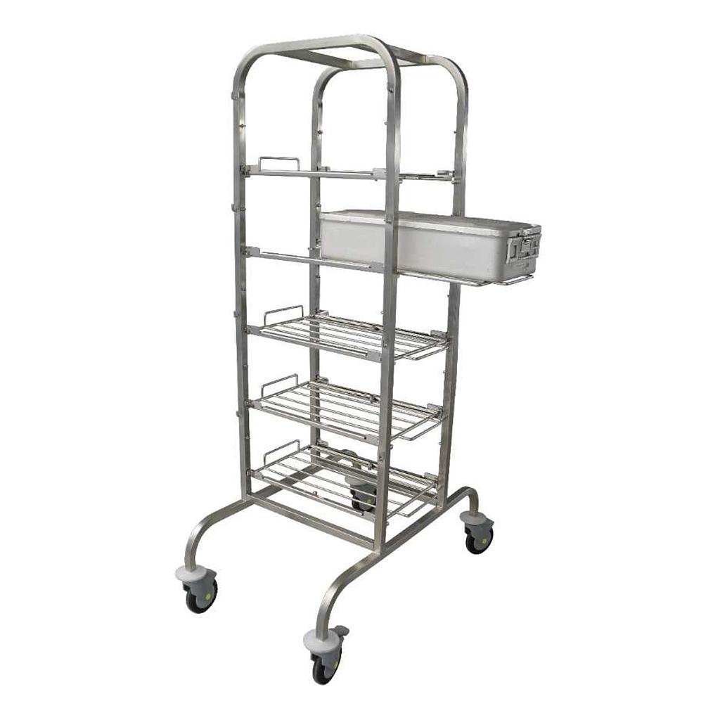 Chariot de bloc double face à 5 étagères AGENCINOX