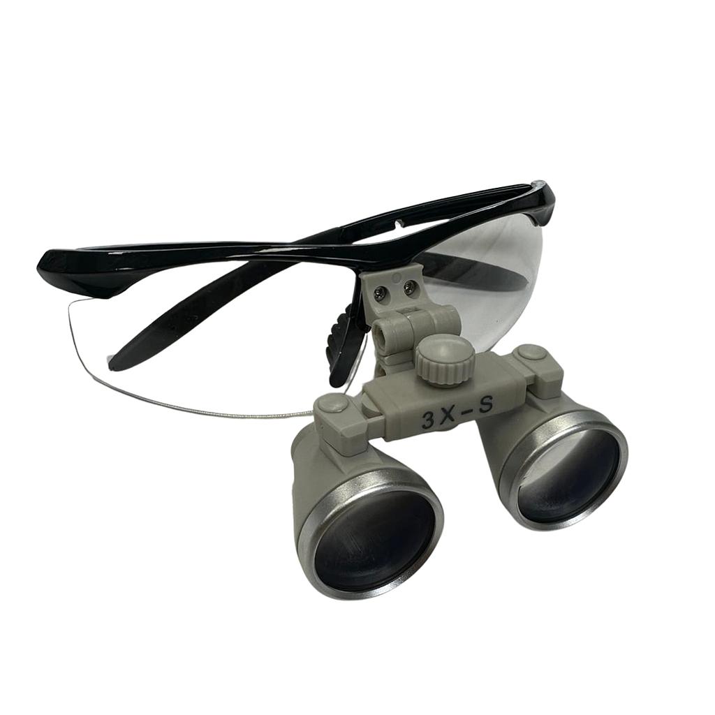 Loupes binoculaires galiléennes A300, Grossissement 3X/280-380mm, sur lunettes S-Frame (noire)