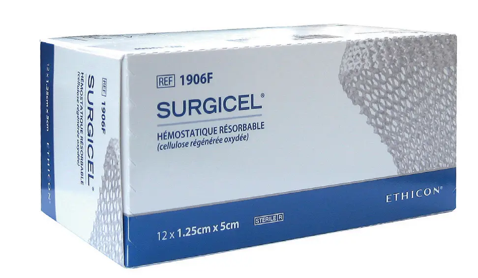 Hémostatique résorbable SURGICEL® Original, 5 x 7,5 cm