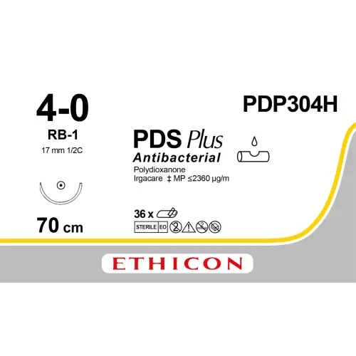 Fil de suture PDS® Plus 4-0, RB-1, 17 mm, 1/2 cercle ronde, 70 cm violet - boîte de 36