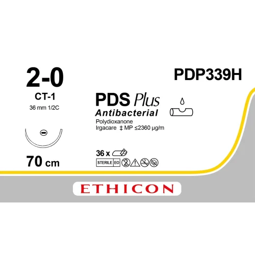 Fil de suture PDS® Plus 2-0, CT-1, 36 mm, 1/2 cercle ronde, 70 cm violet - boîte de 36