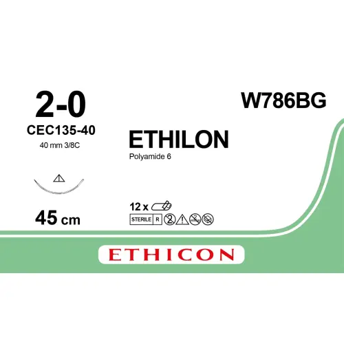 Fil de suture ETHILON® 2-0, CEC135-40, 35 mm, 3/8 triangulaire