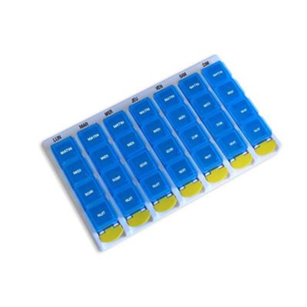 Semainier à 4 compartiments avec système bloquant