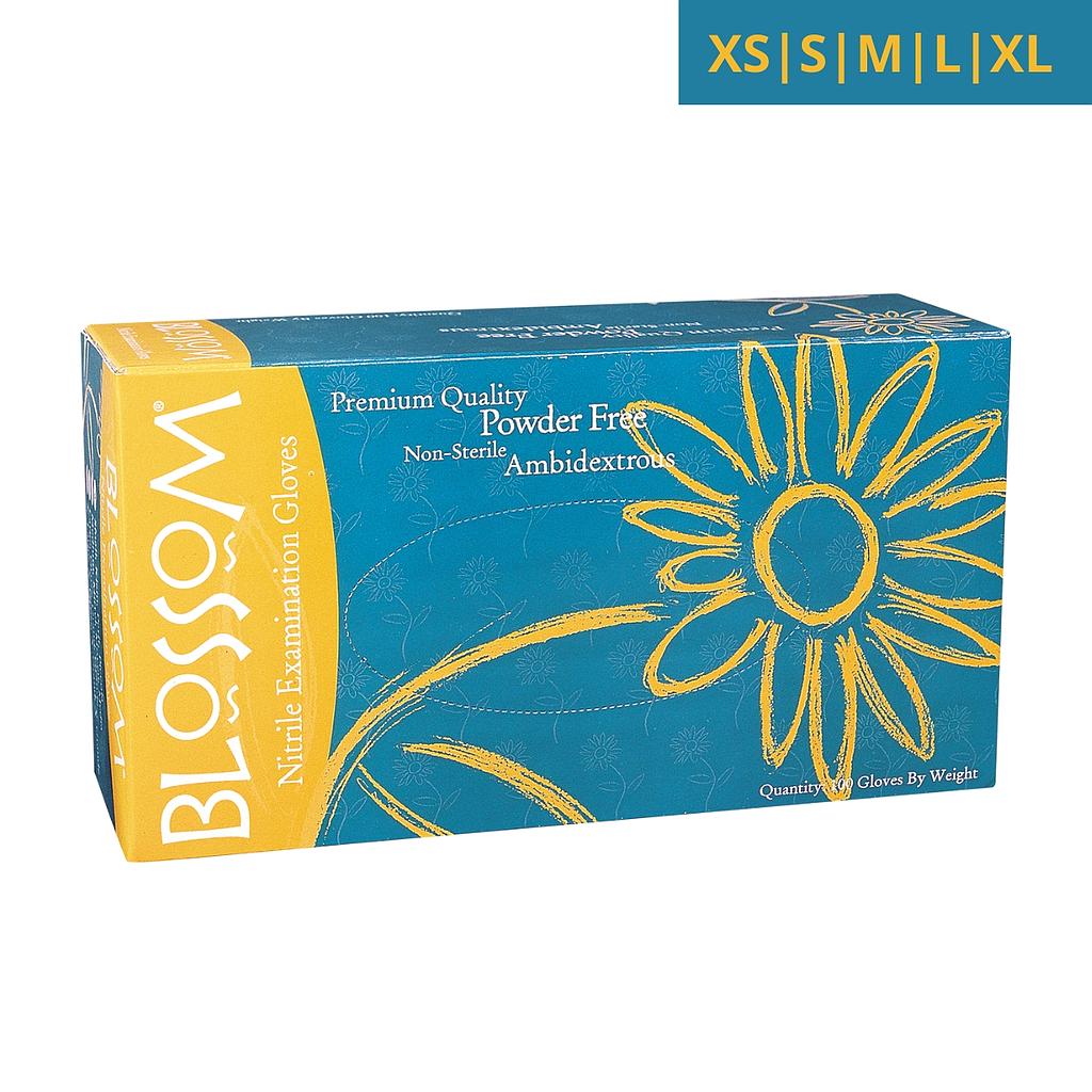 Gants d'examen BLOSSOM en nitrile turquoise non poudré