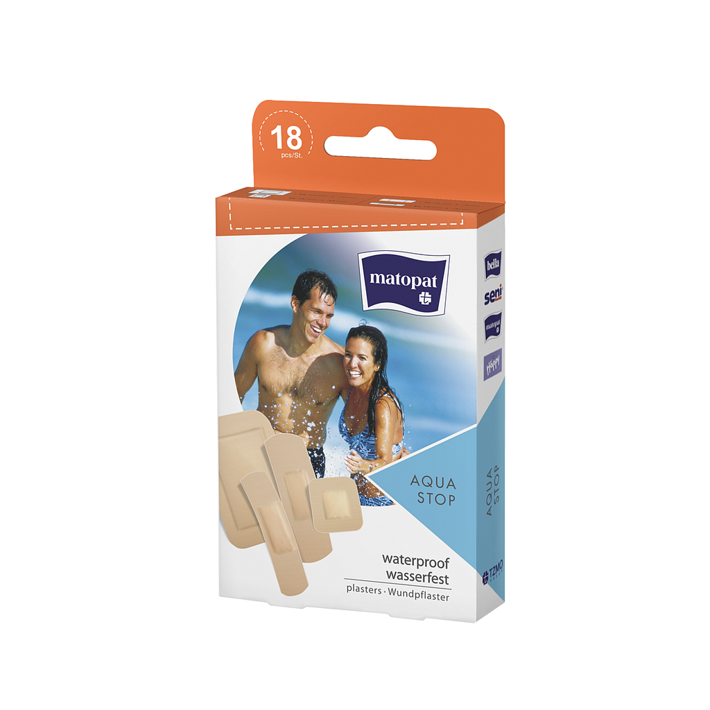 Pansements adhésifs  Aqua Stop - assortiment 18pc Matopat