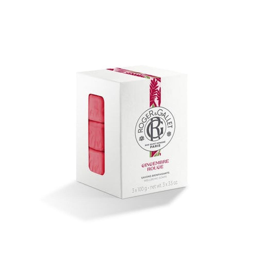 ROGER&GALLET Trio de savons parfumés au Gingembre Rouge - 3x100gr