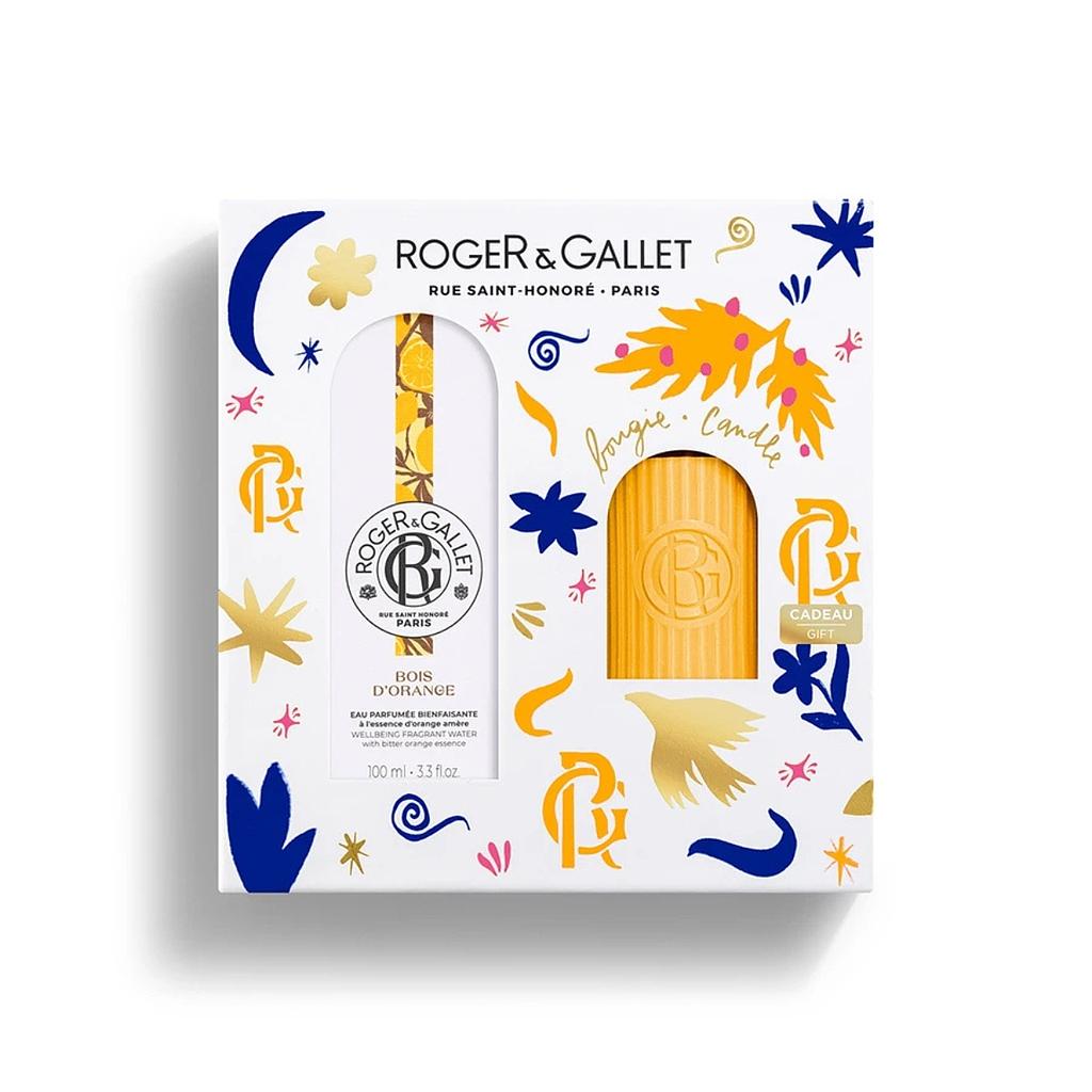 ROGER&GALLET Coffret Eau Parfumée + Bougie Bois d'Orange