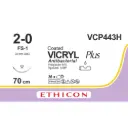 Fil de suture COATED VICRYL® 2-0, FS-1, 24 mm, 3/8 triangulaire, 75 cm non teinté