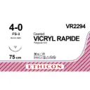 Fil de suture VICRYL RAPIDE 4-0, FS-3, 16 mm, 75 cm non teinté